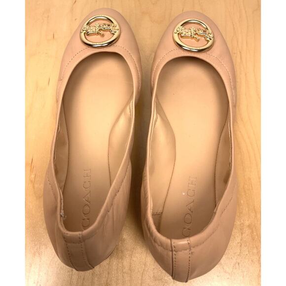 Coach Women's Bailey Smooth Leather Slip On Ballet Flats in Beechwood Size 38.5 - Picture 10 of 11